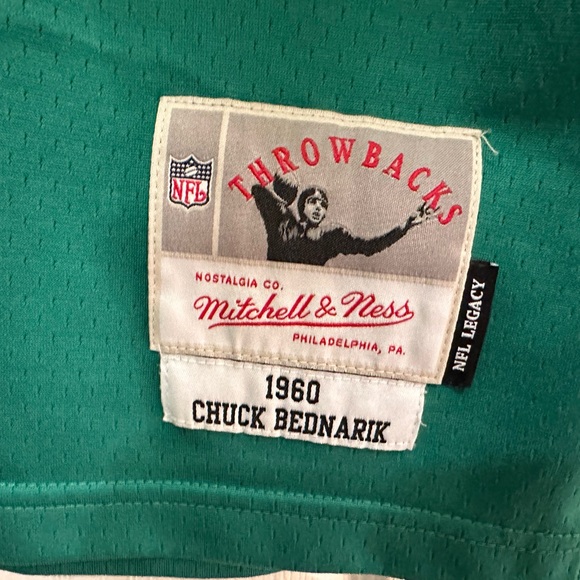 Mitchell & Ness Green Throwback Chuck Bednarik Eagles Jersey - Picture 3 of 4